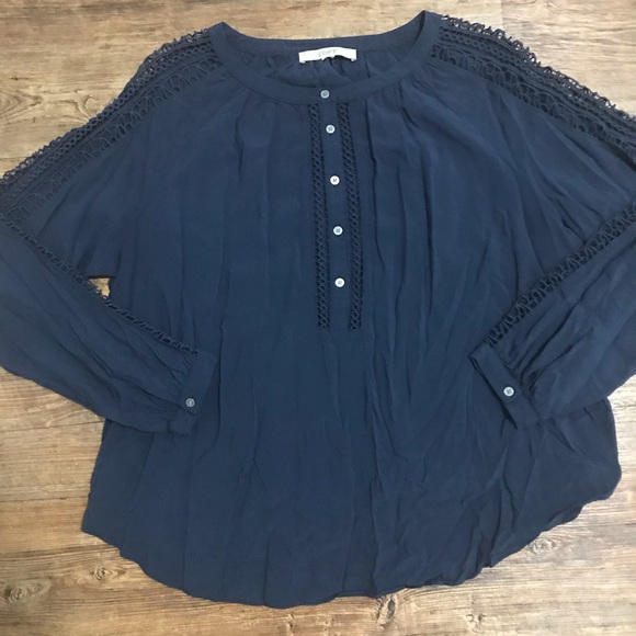 LOFT Tops - Loft Navy Blouse.